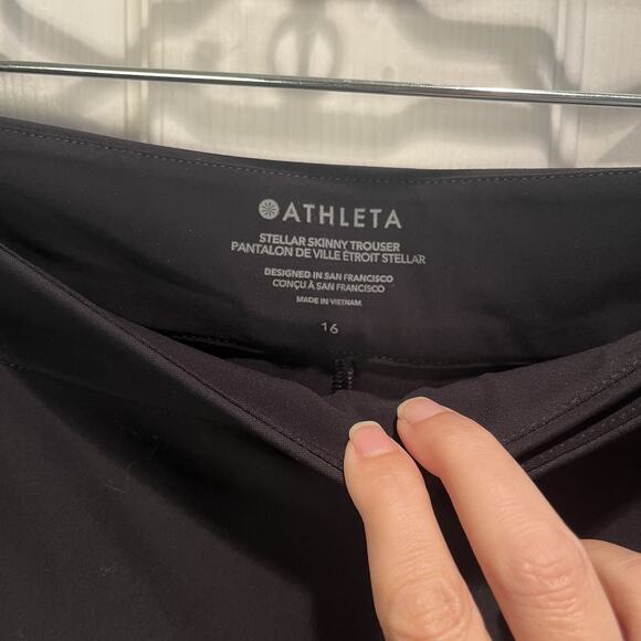 Athleta Stellar Skinny Trouser Black Travel Athleisure Size 16 Womens Stretch - Picture 4 of 9